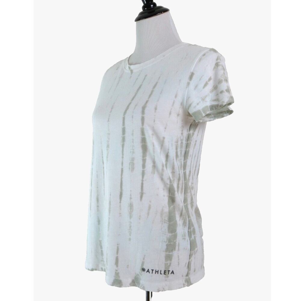 Athleta Size S Organic Daily Printed Tee Kai Gentle Blue Tie Dye (B)